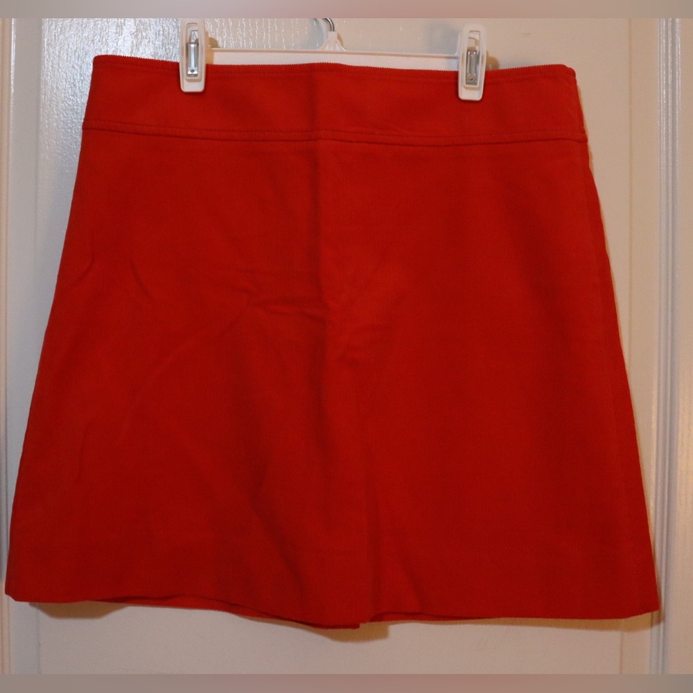 J Crew Red Corduroy Skirt | Size 8